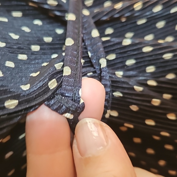 Flattering stretch chiffon type office top polka dot blouse will fit UK 12-14-16 - Picture 12 of 15